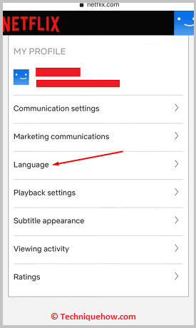 Click on Language