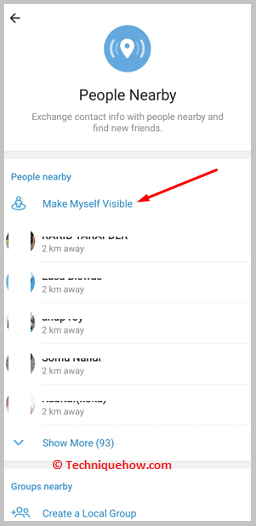 Click on Make Myself Visible