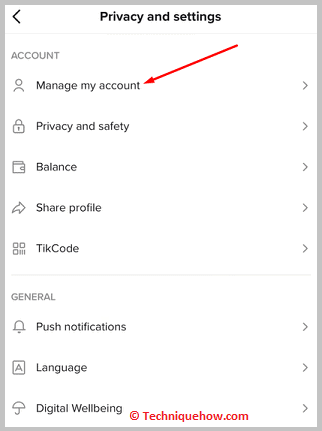 Click on Manage account