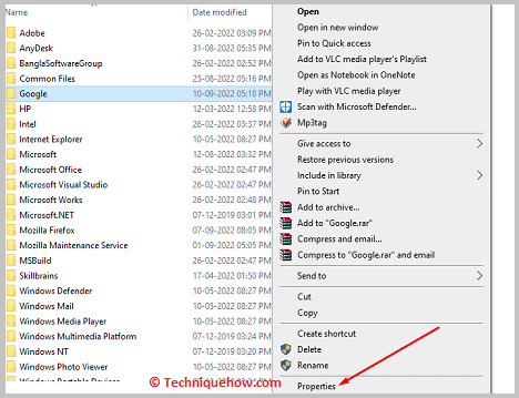 Click on Properties