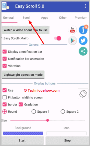 Click on Scroll