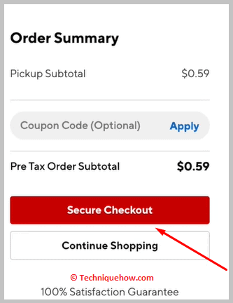 Click on Secure Checkout