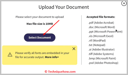 Click on Select Document