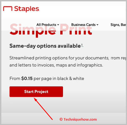 Click on Start Project