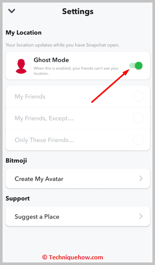 Click on enable ghost mode