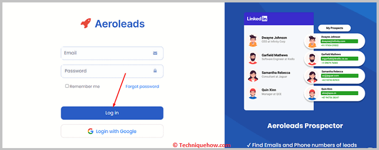 Click on login