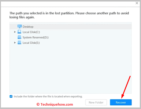 Click on recover1