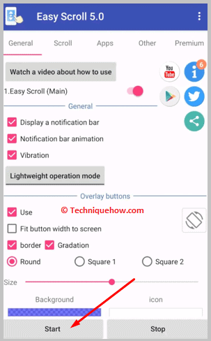 Click on start