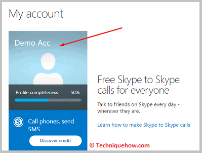 Click on the Skype Profile option