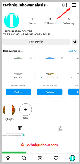 Click on three line icon
