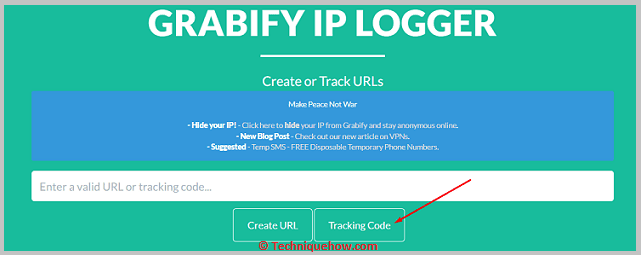 Click on tracking code