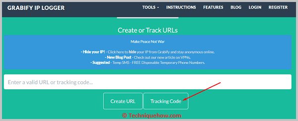 Click on tracking code
