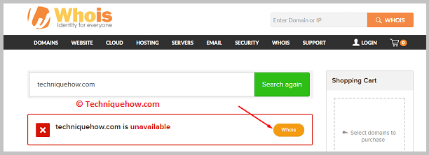Click on whois