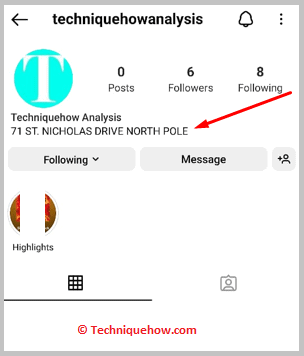 Find Mentioned Location on Profile