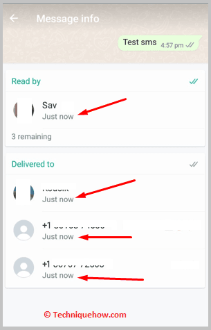 Find 'SEEN BY' & 'DELIVERED To' Time on group