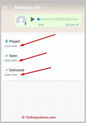 Find 'Seen' & 'Delivered' Time & 'Played'