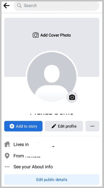 He does have any photo on his Profile