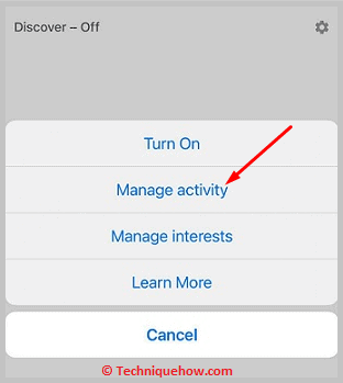 Manage activity