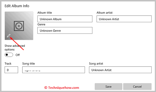 Select the Album art to Add and Save
