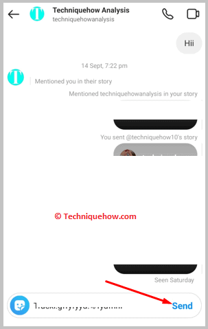 Tap on send button
