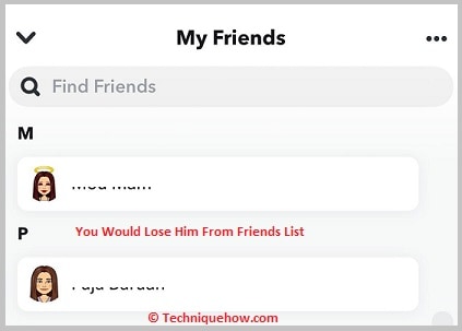 You would lose him from Friends List