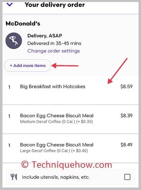 add , edit or delete items