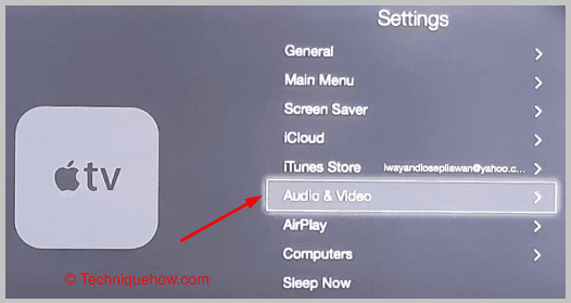 audio & video option apple tv