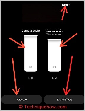 camera & music volume increaseing and voiceover , sound effects