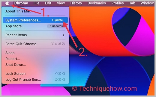 click apple icon & system preference