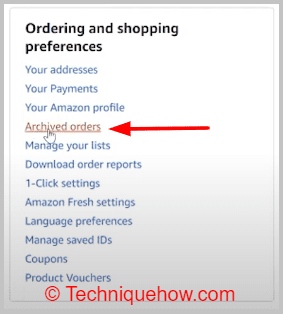 click archived orders option