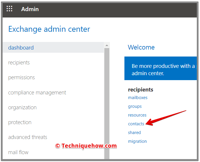 click contacts option from recipient tab