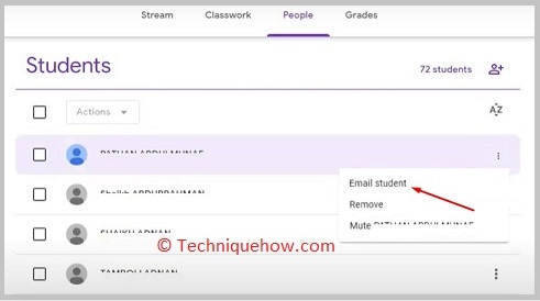 click email student option