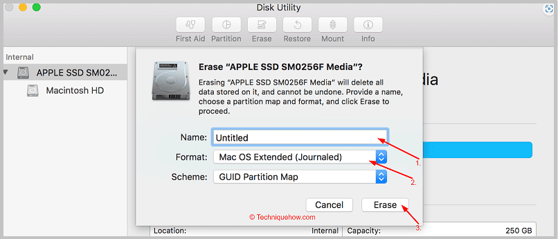 click erase option