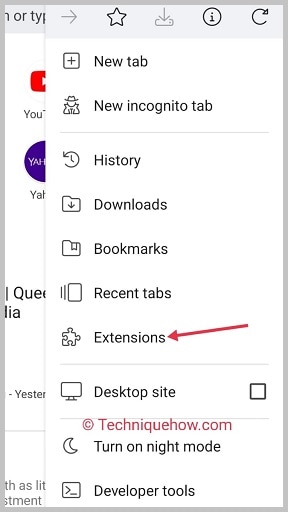 click extension option
