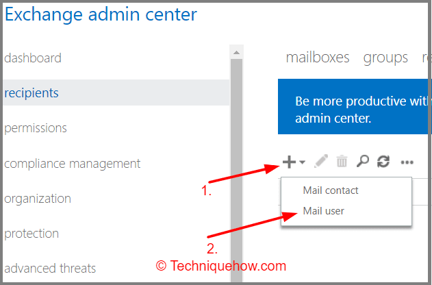 click + icon , mail user