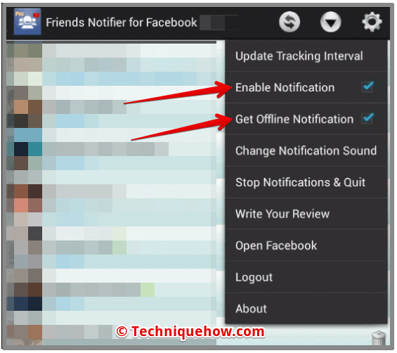 click notification and online status