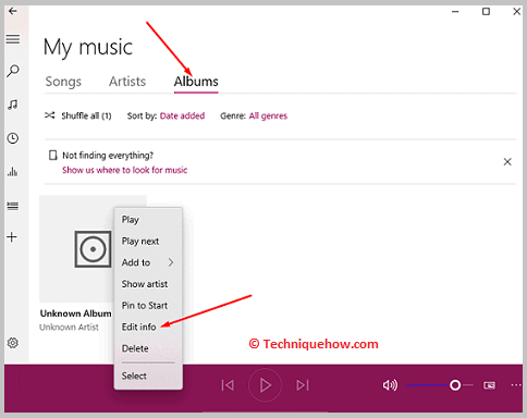 click on 'Edit info'