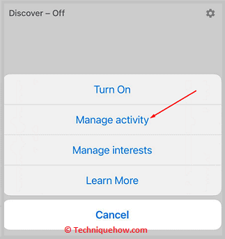 click on Manage activity