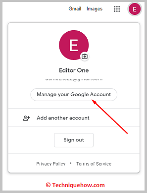 click on Manage your Google Account