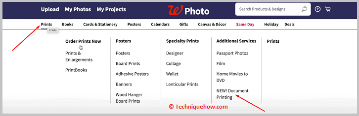 click on NEW! DOCUMENT Printing