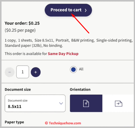 click on Proceed to cart