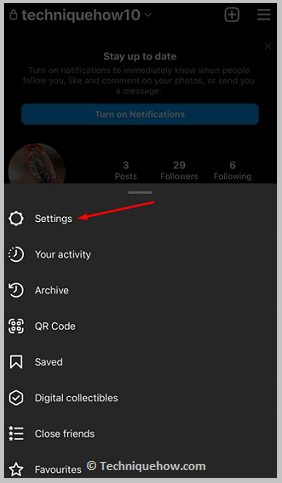 click on Settings
