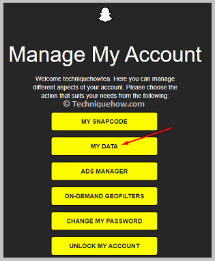 click on the MY DATA option