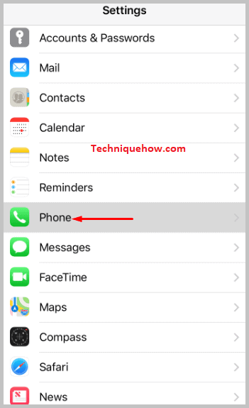 click on the Phone option