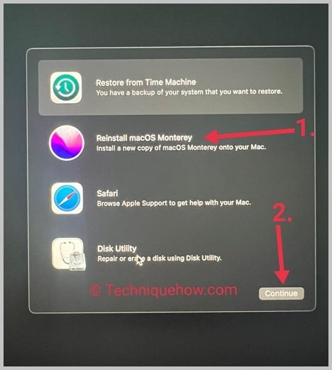 click reinstall & continue