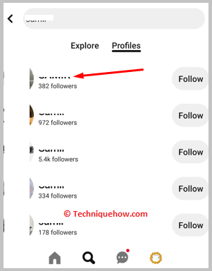 clicking on Profiles