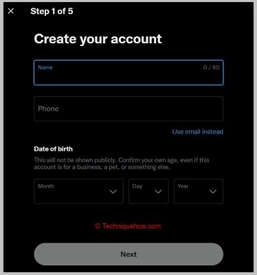Create a Account 