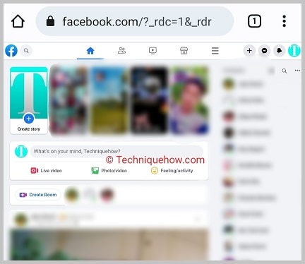 Facebook web desktop view 