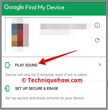 find my device play sound option