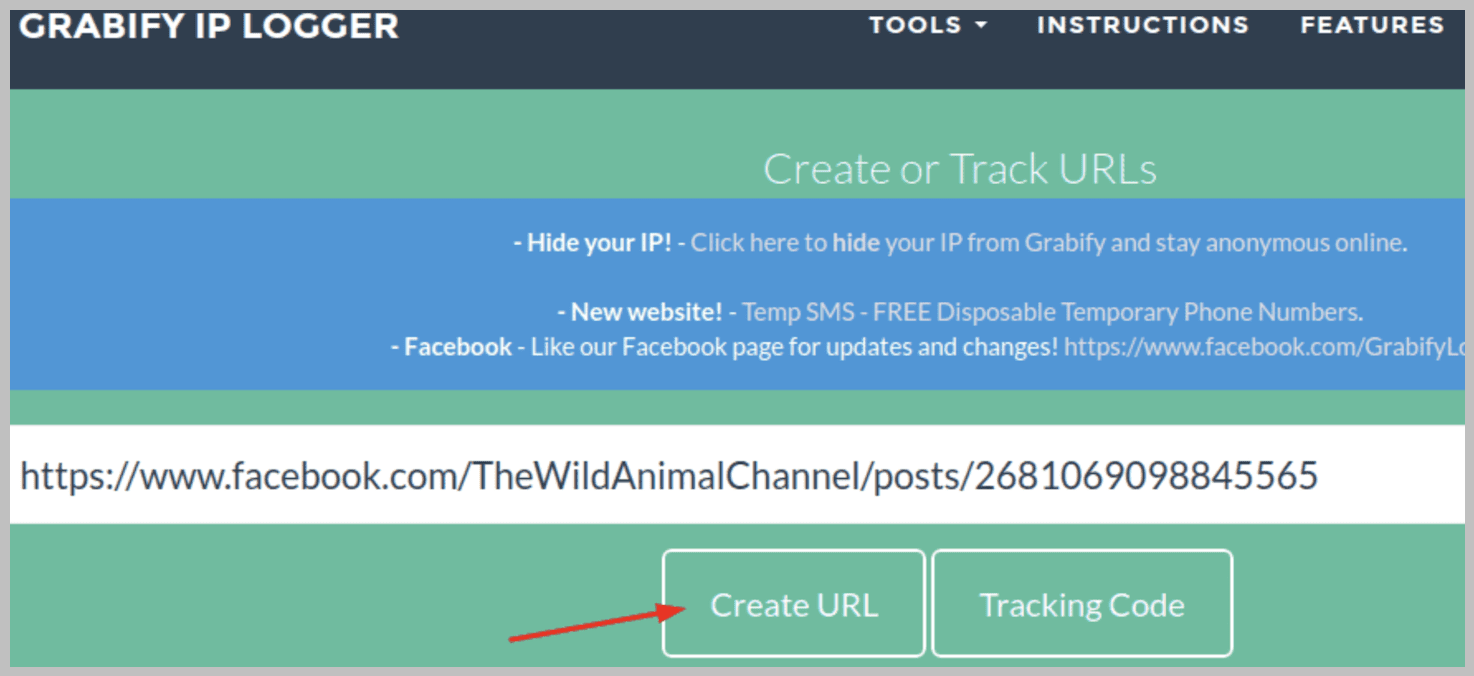 Click on Create URL